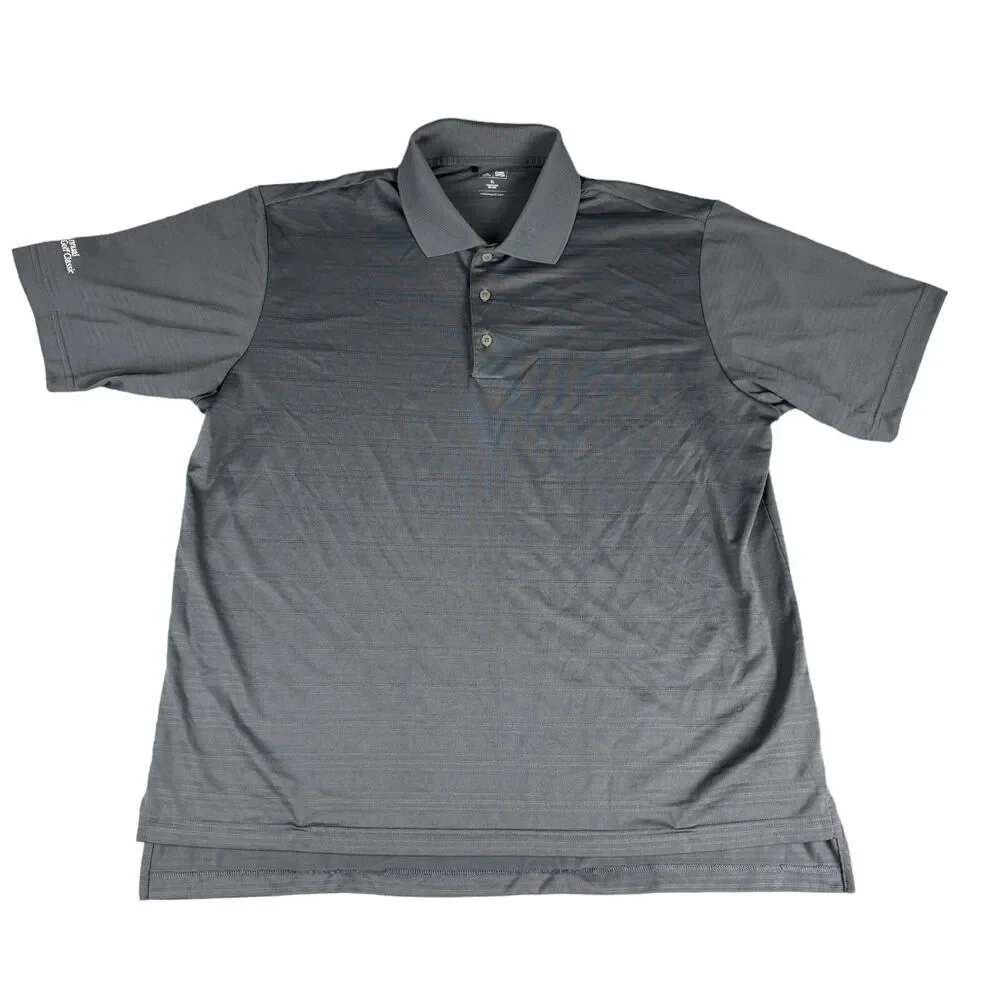 Adidas Polo Shirt Men's Extra Large Gray Short Sleeve Golf Stretch Performance
